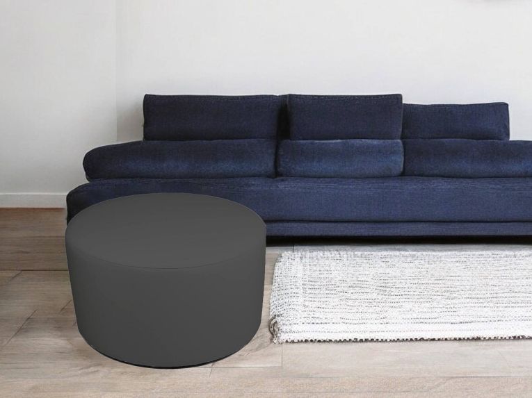 Pouf cilindrico grigio scuro 79x79x42h cm - Anacapri
