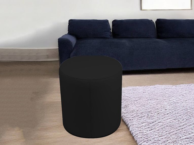Pouf cilindrico nero 40x40x42h cm - Lisboa