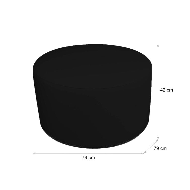 Pouf cilindrico nero 79x79x42h cm - Anacapri