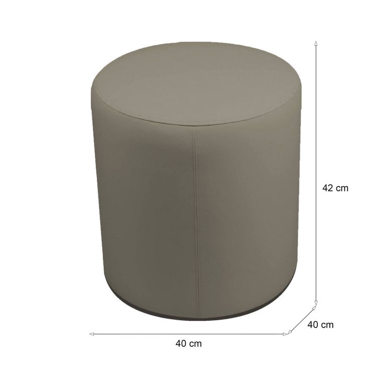 Pouf cilindrico tortora 40x40x42h cm - Lisboa