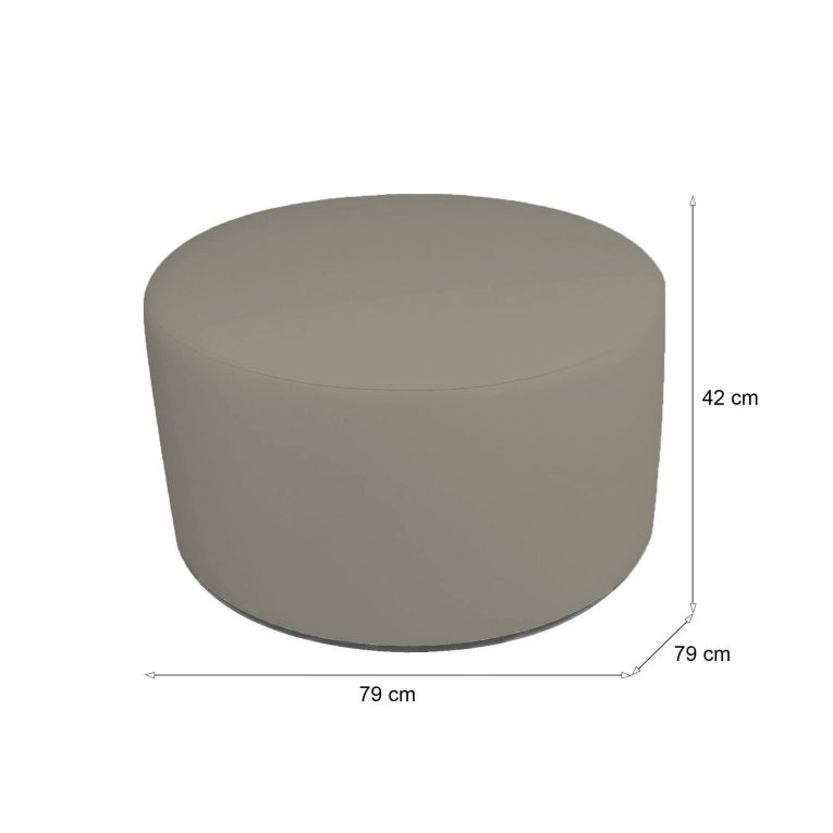 Pouf cilindrico tortora 79x79x42h cm - Anacapri