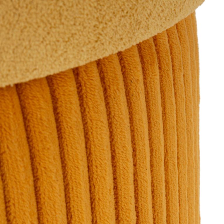Pouf Contenitore Arancione set da 2 Forma Rotondo 42x42x44h cm, Materiale Struttura in Legno Nobilitato - Outjo