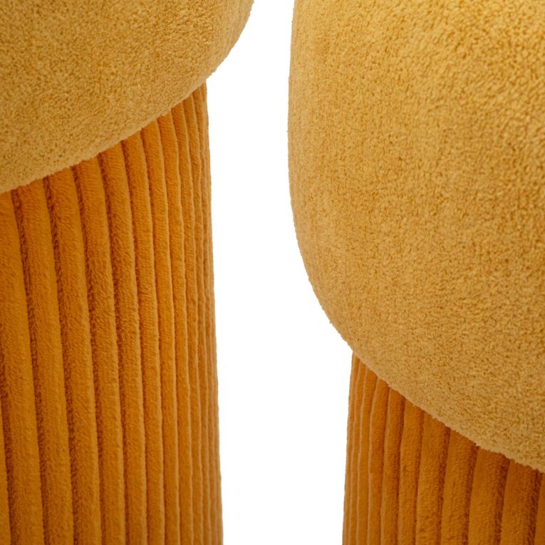 Pouf Contenitore Arancione set da 2 Forma Rotondo 42x42x44h cm, Materiale Struttura in Legno Nobilitato - Outjo