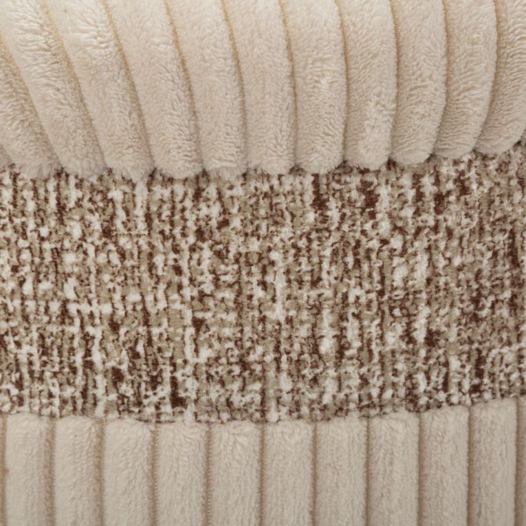 Pouf Contenitore Beige set da 3 Forma Rotondo 41x41x50h cm, Materiale Struttura in Tessuto - Ghanzi
