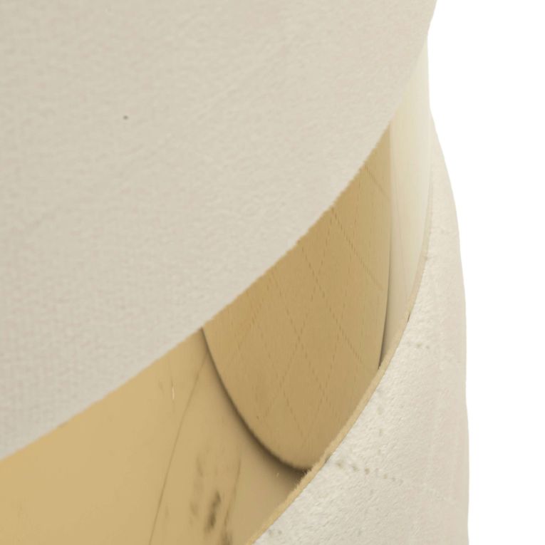Pouf Contenitore Bianco Crema oro set da 2 Forma Rotondo 37x37x42h cm, Colore Struttura oro - Maun