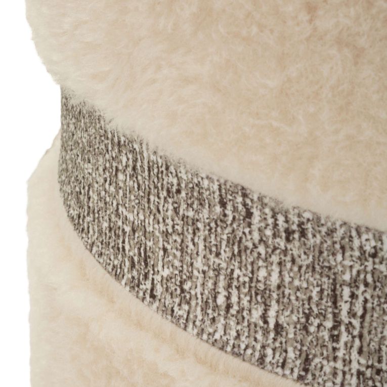 Pouf Contenitore Bianco Crema set da 2 Forma Rotondo 40x40x47h cm, Materiale Struttura in Tessuto - Luder