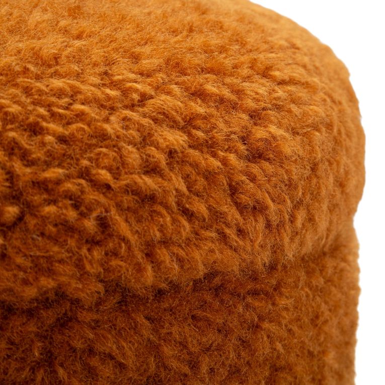 Pouf Contenitore Marrone Terracotta Beige set da 2 Forma Rotondo 40x40x47h cm, Colore Struttura Beige - Luder