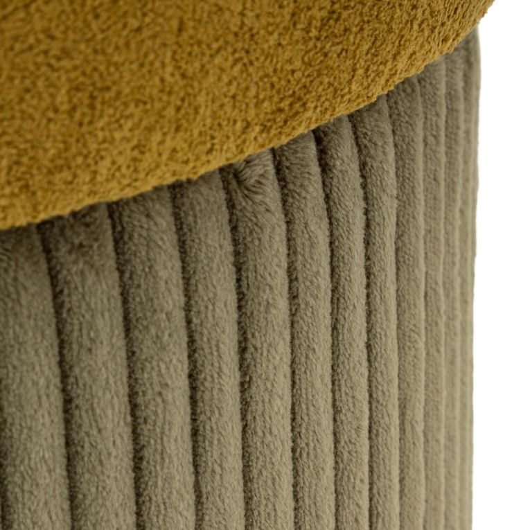 Pouf Contenitore Marrone Terracotta Marrone set da 2 Forma Rotondo 42x42x44h cm, Colore Struttura Marrone - Outjo