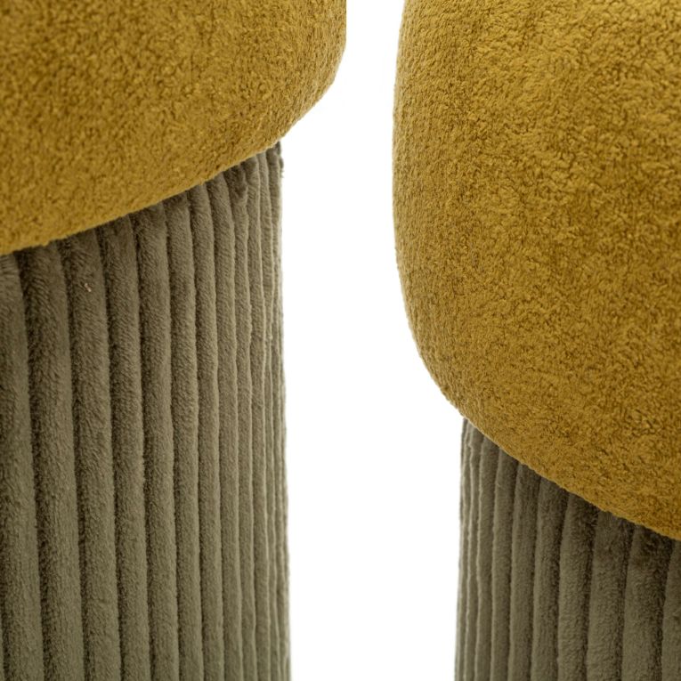 Pouf Contenitore Marrone Terracotta Marrone set da 2 Forma Rotondo 42x42x44h cm, Colore Struttura Marrone - Outjo