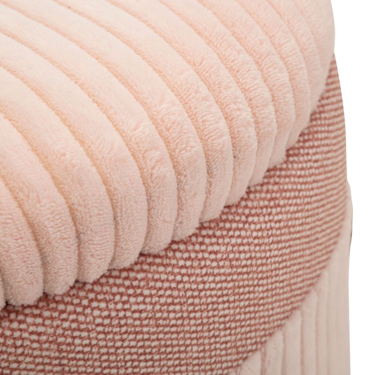 Pouf Contenitore Rosa set da 3 Forma Rotondo 41x41x50h cm, Materiale Struttura in Legno Nobilitato - Ghanzi