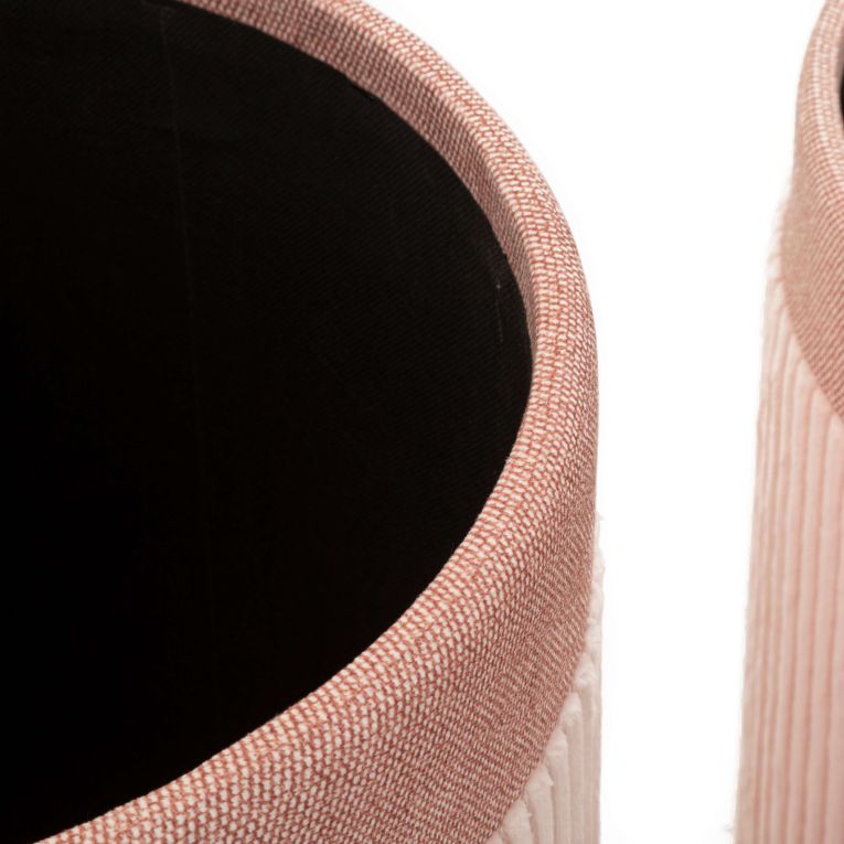Pouf Contenitore Rosa set da 3 Forma Rotondo 41x41x50h cm, Materiale Struttura in Legno Nobilitato - Ghanzi