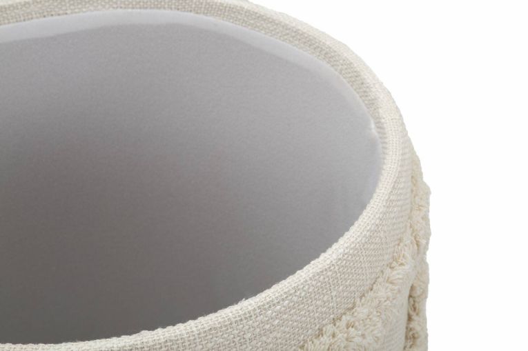 Pouf contenitore rotondo in tessuto 35x35x40h cm bianco - Jarrar