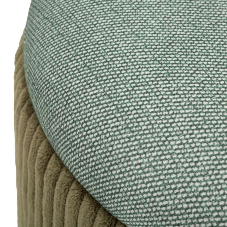 Pouf Contenitore Verde set da 2 Forma Rotondo 38x38x38h cm, Materiale Struttura in Tessuto - Fianar