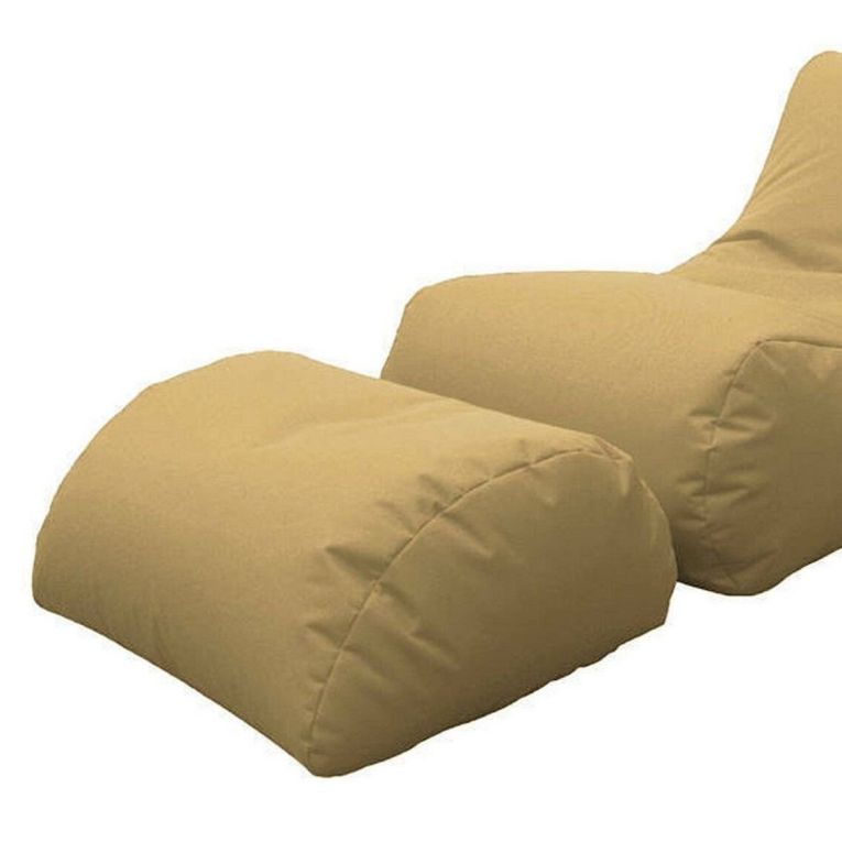 Pouf Crinum, Poltrona multiuso, Poltroncina sacco, Pouf poggiapiedi, Made in Italy, 120x80 h60 cm, Beige