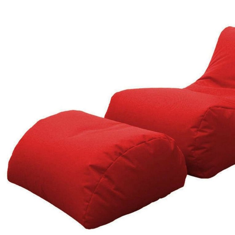 Pouf Crinum, Poltrona multiuso, Poltroncina sacco, Pouf poggiapiedi, Made in Italy, 120x80 h60 cm, Rosso