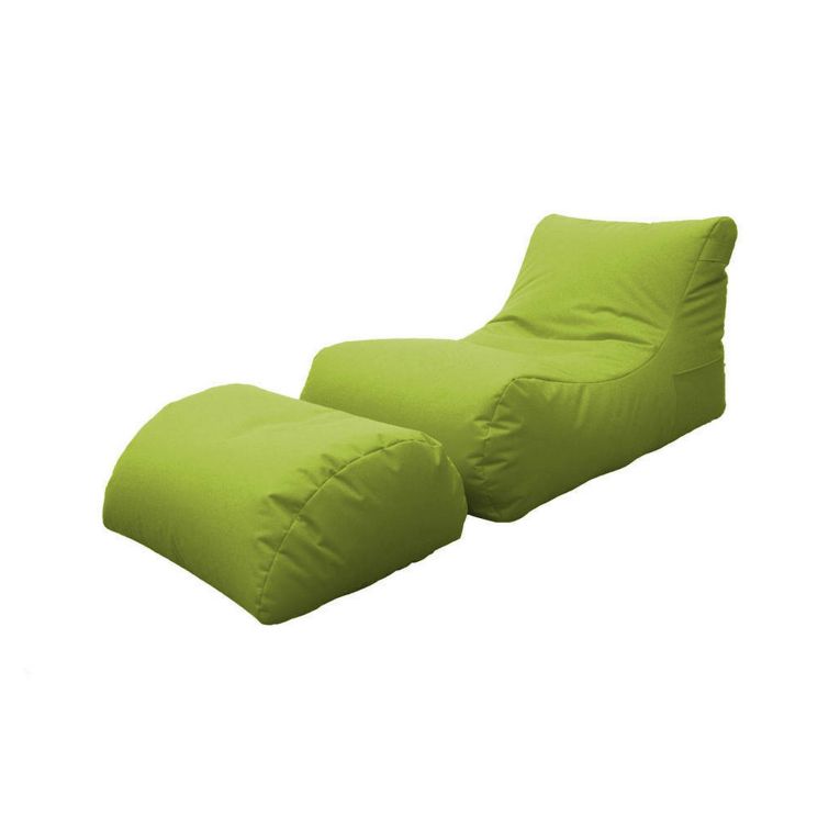 Pouf Crinum, Poltrona multiuso, Poltroncina sacco, Pouf poggiapiedi, Made in Italy, 120x80 h60 cm, Verde
