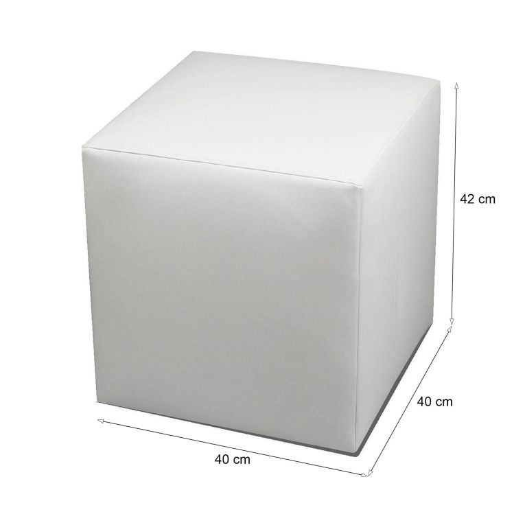 Pouf cubico bianco 40x40x42h cm - Accumoli