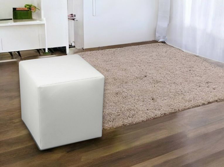 Pouf cubico bianco 40x40x42h cm - Accumoli
