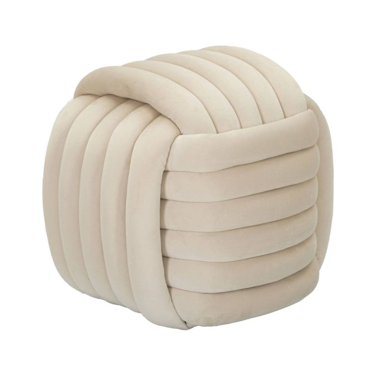 Pouf cubico crema 45x45x45h cm - Bozzente