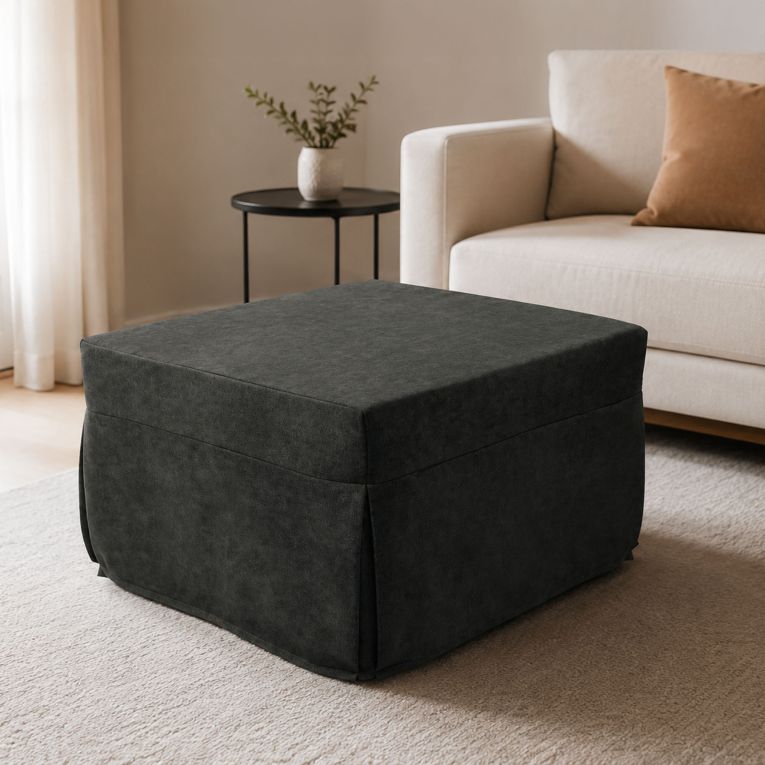Pouf cubico grigio 78x78x45h cm - letto Arno