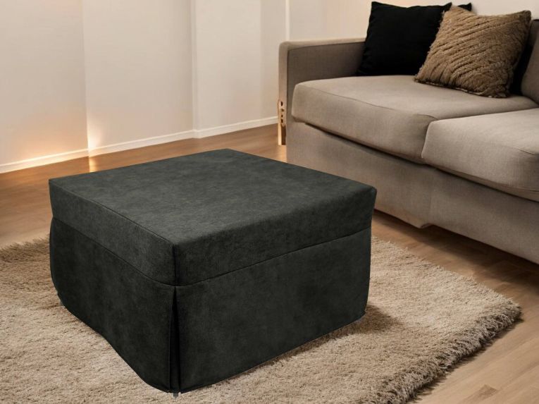 Pouf cubico grigio 78x78x45h cm - letto Arno