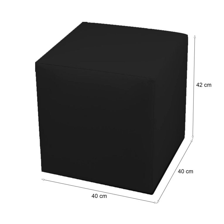 Pouf cubico nero 40x40x42h cm - Accumoli