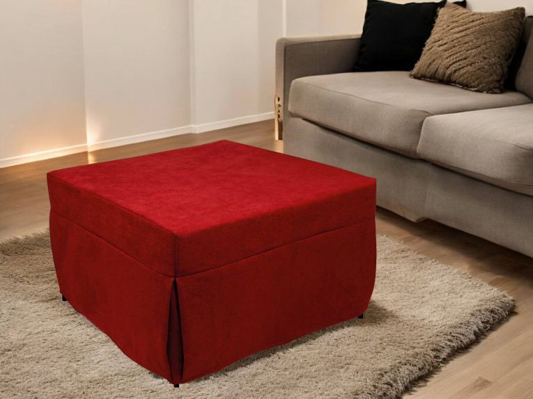 Pouf cubico rosso 78x78x45h cm - letto Arno