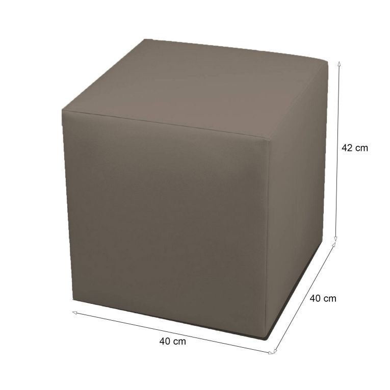Pouf cubico tortora 40x40x42h cm - Accumoli