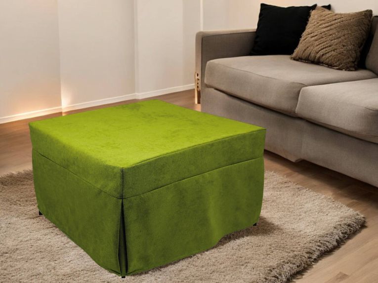 Pouf cubico verde 78x78x45h cm - letto Arno
