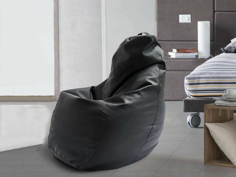 Pouf ergonomico sacco nero peòòe 70x70x110h cm - Asino