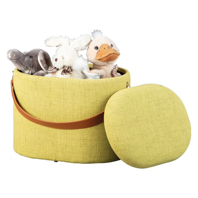 Pouf Giallo Materiale Struttura in Tessuto 42x36x30h cm, - Marmi