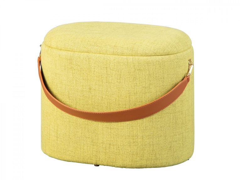 Pouf Giallo Materiale Struttura in Tessuto 42x36x30h cm, - Marmi
