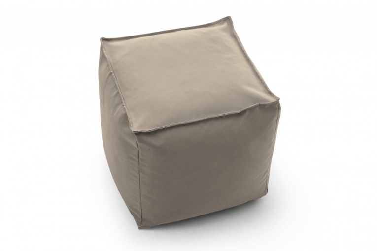 Pouf imbottito beige 45x45x45h cm - Aron