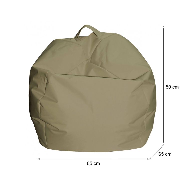 Pouf imbottito beige 65x65x50h cm - Ascia