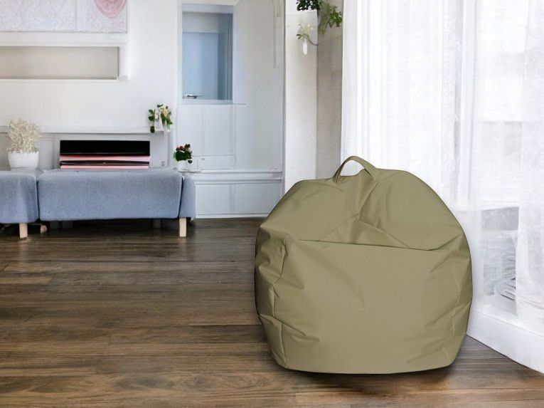 Pouf imbottito beige 65x65x50h cm - Ascia