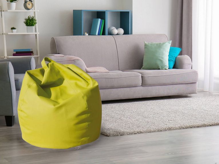 Pouf imbottito giallo 70x70x110h cm - Azelia