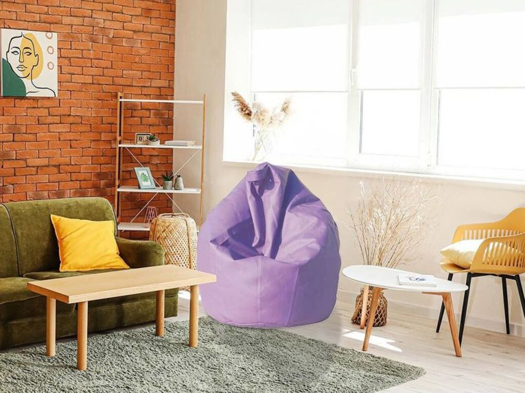 Pouf imbottito lilla 70x70x110h cm - Azelia