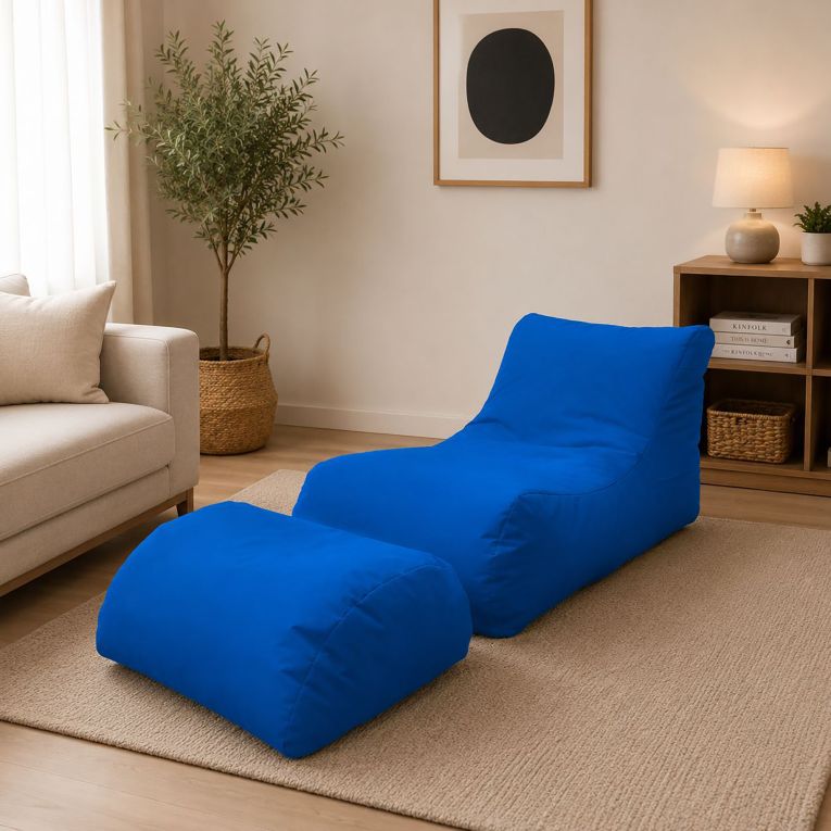 Pouf irregolare blu 120x80x60h cm - Alton