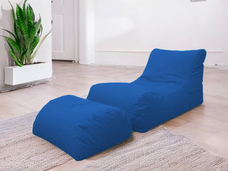 Pouf irregolare blu 120x80x60h cm - Alton