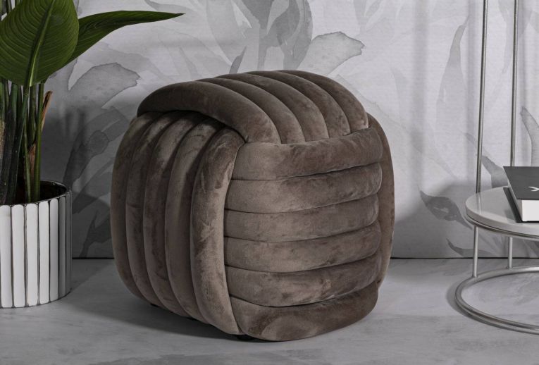 Pouf Karori, Poltrona multiuso, Scendiletto, Pouf poggiapiedi, 45x45 h45 cm, Grigio