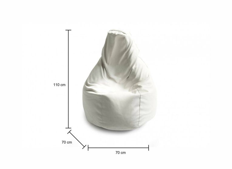 Pouf moderno bianco 70x70x110h cm - Asino