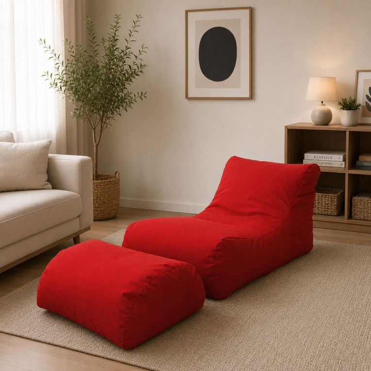 Pouf moderno rosso 120x80x60h cm - Alton