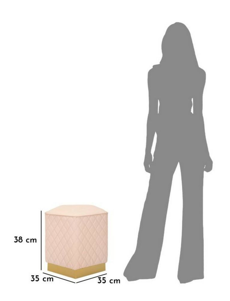 Pouf pentagonale rosa e oro 38x38x38h cm - Suasa