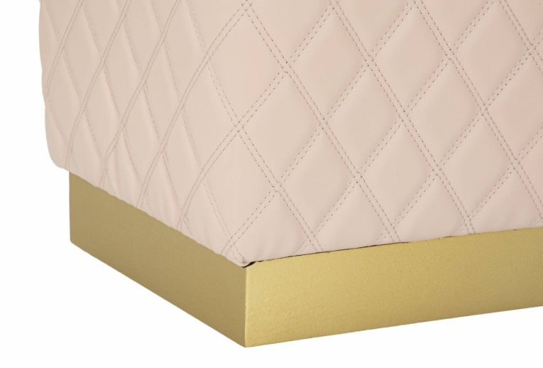 Pouf pentagonale rosa e oro 38x38x38h cm - Suasa