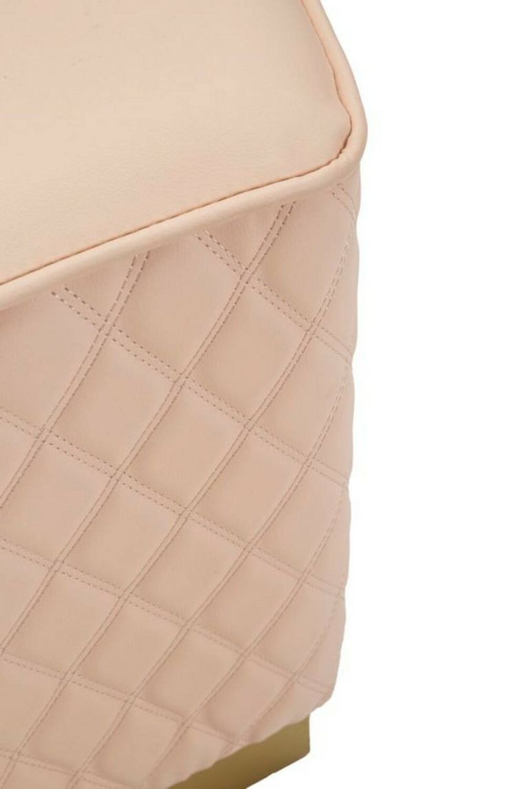 Pouf pentagonale rosa e oro 38x38x38h cm - Suasa