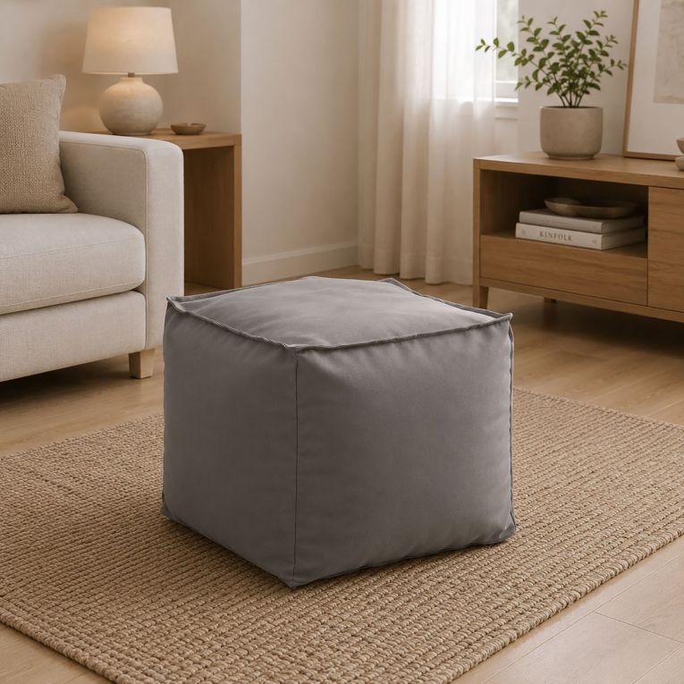Pouf quadrato grigio 45x45x45h cm - Aron