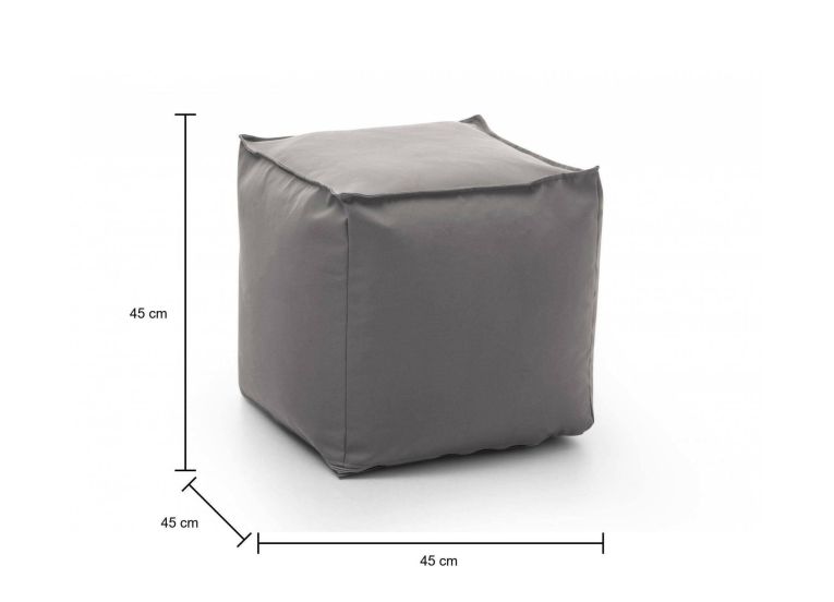 Pouf quadrato grigio 45x45x45h cm - Aron
