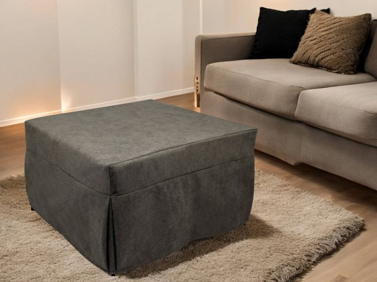 Pouf quadrato marrone 78x78x45h cm - letto Arno