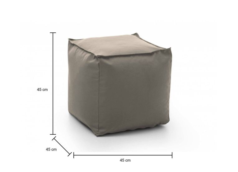 Pouf quadrato tortora 45x45x45h cm - Aron