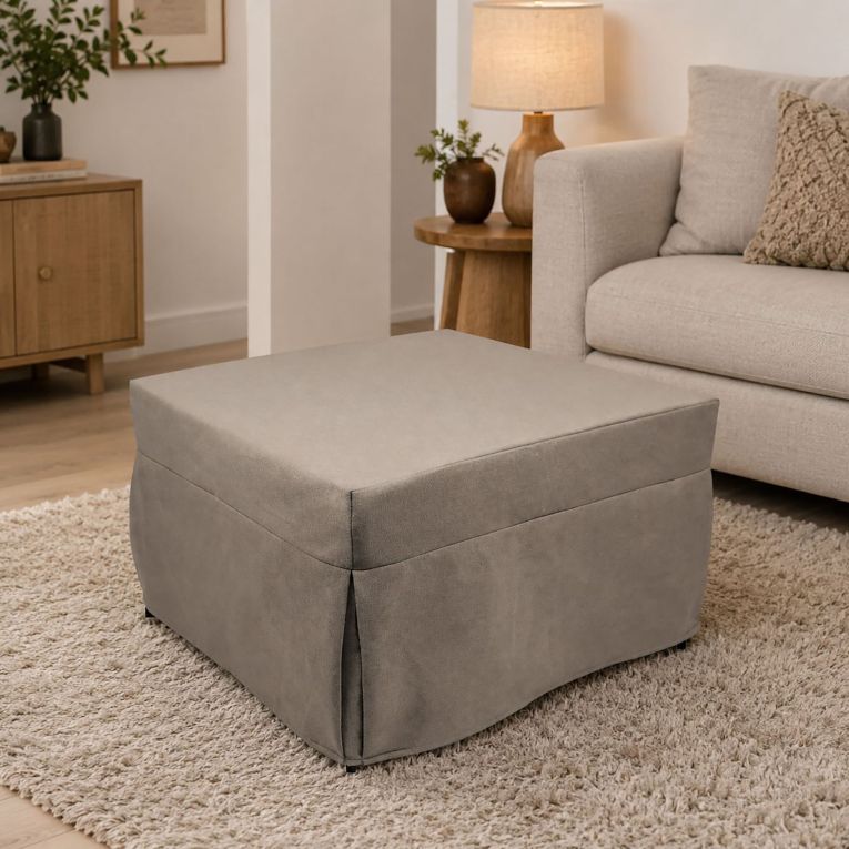Pouf quadrato tortora 78x78x45h cm - letto Arno